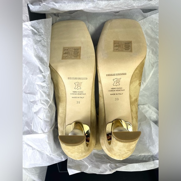 Nicholas Kirkwood Women’s Maeva Faux Pearl Stretch Booties. Color: Hazel. NWB. - Picture 14 of 16